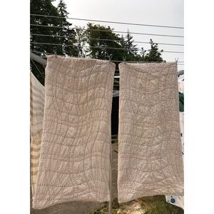 Two Pink Cotton Rainbow Pickstitch King Shams